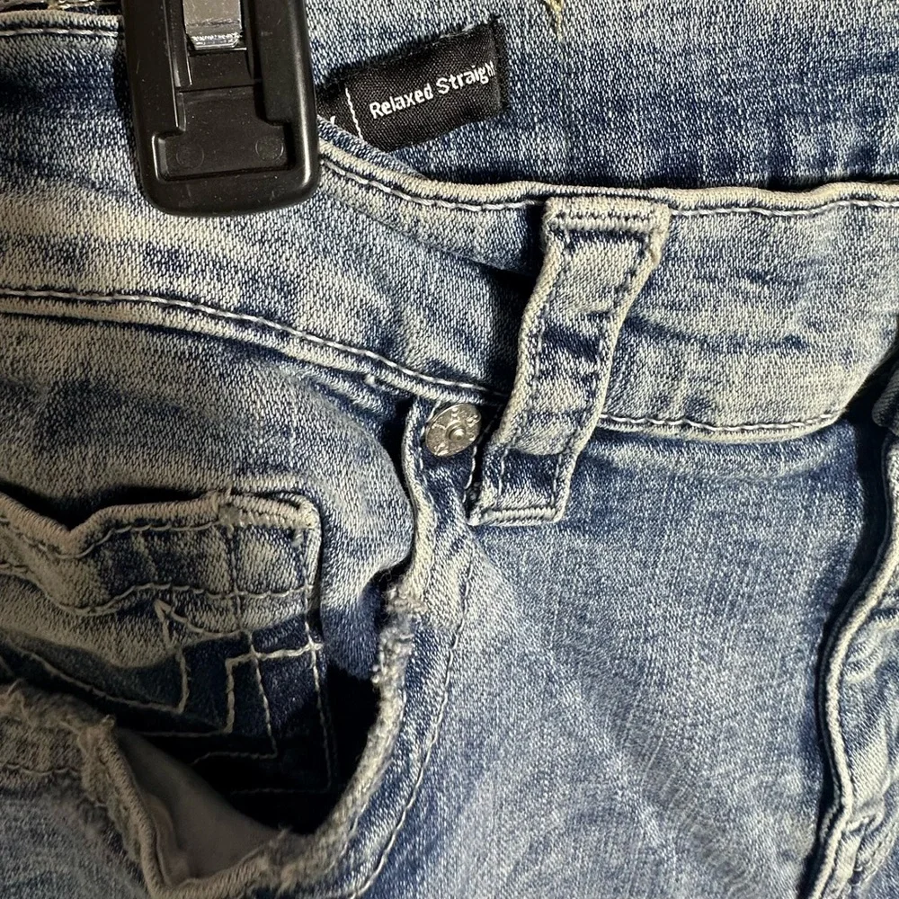 Y2k Vintage True Religion Straight Leg Ricky Relaxed Fit Distressed Jeans